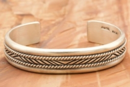 Satin Finish Sterling Silver Navajo Bracelet